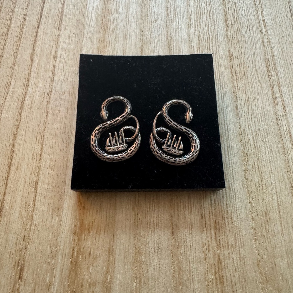 Little Rooms Silver Sea Serpent Earrings